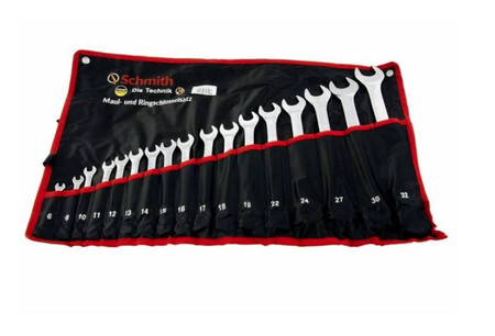 Klucze płasko-oczkowe 17szt Schmith SQKPO-02
