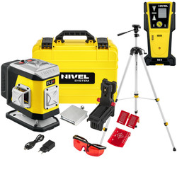 Laser krzyżowy (czerwony) 2X360 Nivel System CL2R + czujnik i laser zestaw