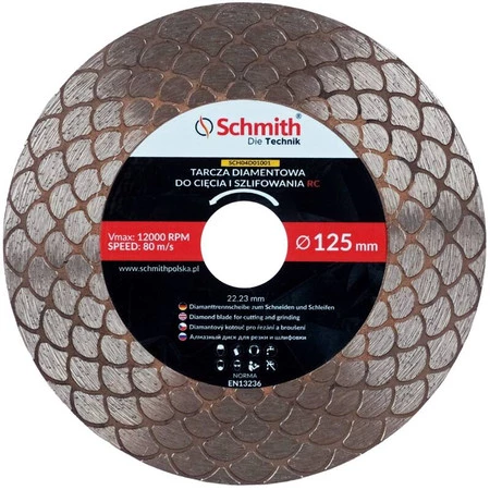 Schmith tarcza diamentowa 125x22,23x1,6mm 25mm RC SCH04D01001