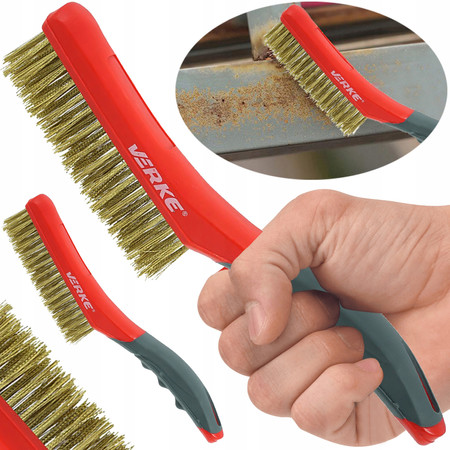 Szczotka druciana 4-rzędowa drut mosiężny Verke V05281