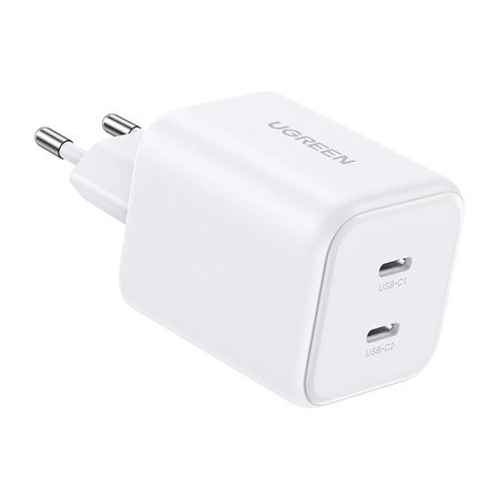 Ładowarka sieciowa Ugreen X526, 45W, GaN, 2x USB-C (biała)