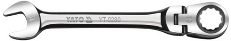 Klucz płasko-oczkowy z grzechotką i przegubem 19mm Yato YT0280