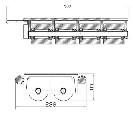 Rolki transportowe podwójne 24000kg 24T Viber-System PRT24