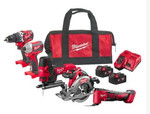 MILWAUKEE ZESTAW POWERPACK M18 FPP5K-502B
PILARKA TARCZOWA 55MM M18CCS55
NARZĘDZIE WIELOFUNKCYJNE M18BMT-0
AKUMULATOR 5.0AH M18B5
SZYBKA ŁADOWARKA M12-18FC
TORBA