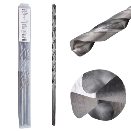 Wiertło do metalu 5 szt. Nomi hrc m2 extra long 12x375mm długie din 1869  