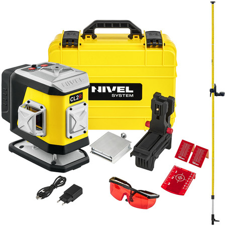 Laser krzyżowy (czerwony) 2X360 Nivel System CL2R + tyczka zestaw