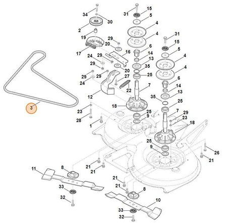 Pasek Klinowy Traktora Ogrodowego STIHL MT 5097 6160-704-2100