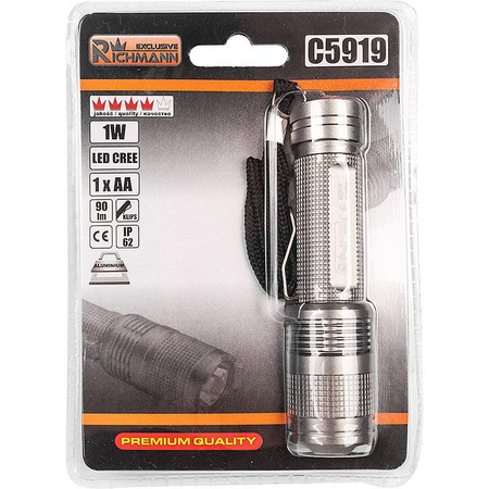 Latarka mini aluminiowa 1W CREE LED 110mm Richmann C5919