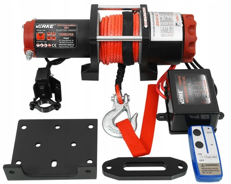 Wyciągarka elektryczna 2040kg 24m 12V wciągarka linowa Verke V06042