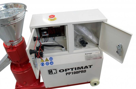 Peleciarka Granulator Paszy Peletu Optimat PP100PRO_230V  z Obudową 100 kg/h - Ø119 mm, peleciarki