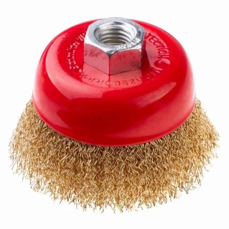 Szczotka doczołowa mosiężna M14 100mm Schmith SSZD-09