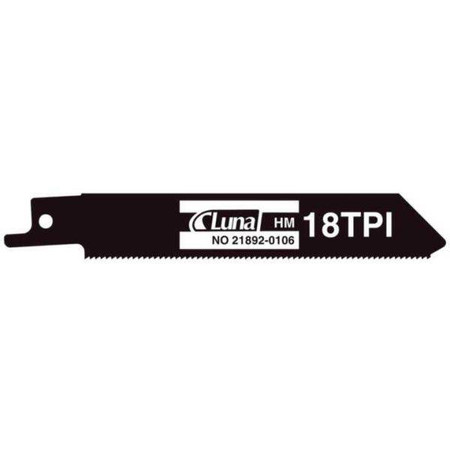 Brzeszczot szablasty, z zębami z węglików spiek., do blach ze stali nierdzewnej 2-4 mm  116,5x17,3x1 18TPI Luna 218920106