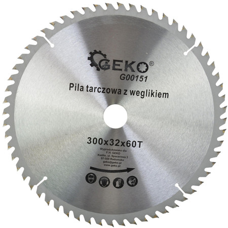 Tarcza Piła Do Drewna 300x32mm 60T Geko G00151