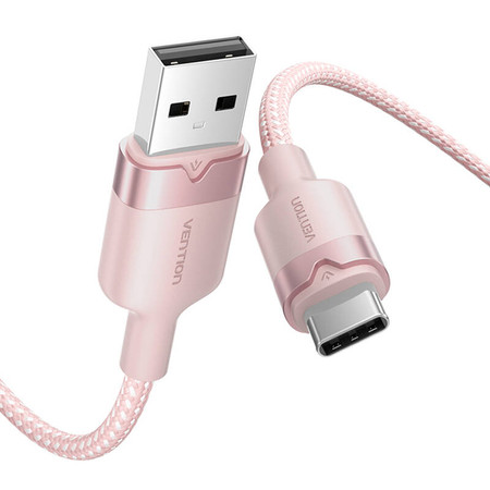 Kabel USB 2.0 A do USB-C 3A Vention CTNPF 1M (różowy)