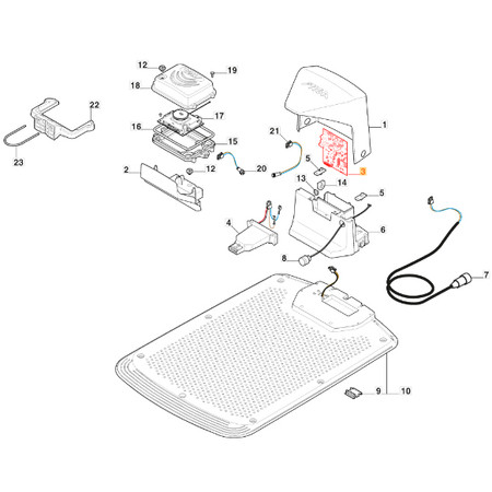 Płytka PCB trnasmitera stacji ładującej Stiga 122720261/0