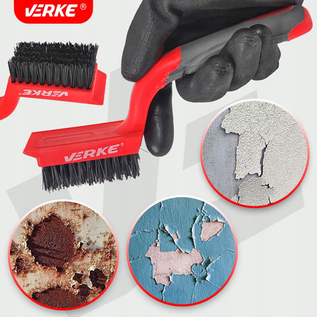 Szczotka druciana 5-rzędowa nylonowa do metalu rdzy Verke V05284