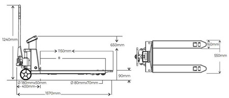 Wózek paletowy z wagą, paleciak Holzmann HUB30KG 3000 kg, 3 tony
