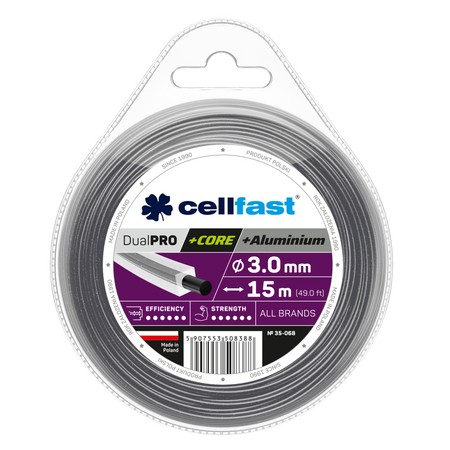 Żyłka do kosy tnąca z rdzeniem 3,0 mm 15 m kwadrat CELLFAST 35-068