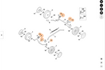 STIHL Zestaw uchwytów osi kosiarki RM248 , RM253 6371-007-1090