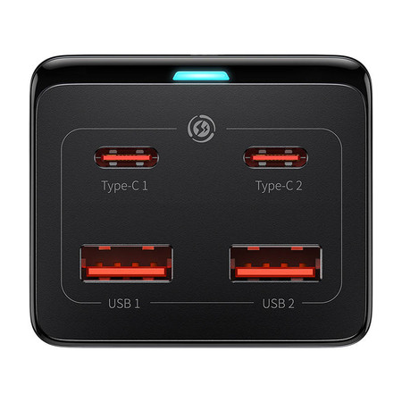Ładowarka sieciowa / listwa zasilająca Baseus GaN3 Pro 2x USB + 2xUSB-C + AC, 100W (czarna)