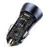 Ładowarka samochodowa Baseus Golden Contactor Pro, USB + USB-C, QC4.0+, PD, SCP, 40W (szara) + kabel USB do USB-C 1m (czarny)