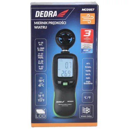 Miernik prędkości wiatru Dedra MC0957 