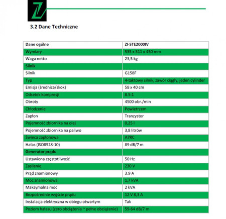 Generator Agregat Prądotwórczy Walizkowy Inwerterowy ZIPPER ZI-STE2000IV