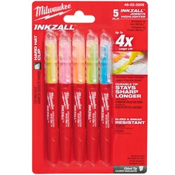 Zakreślacze markery INKZALL 5szt Milwaukee 48223206
