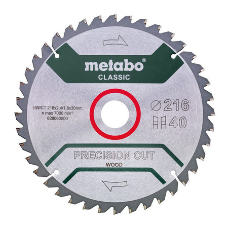 Piła Tarczowa Do Drewna 216x30mm 40Z Metabo 628060000