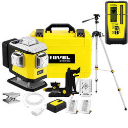 Laser krzyżowy (fioletowy) 4x360 Nivel System CL5V + czujnik statyw zestaw