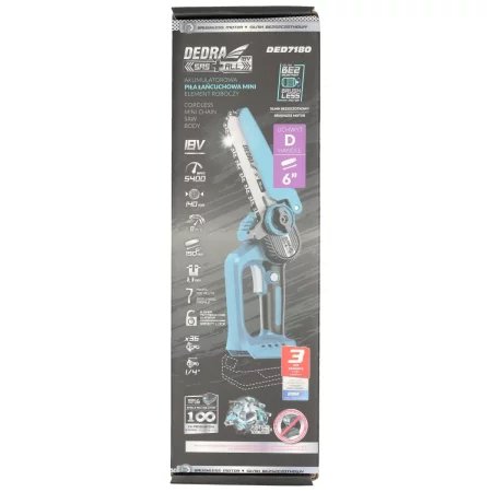 Piła łańcuchowa mini akumulatorowa 18V Dedra DED7180