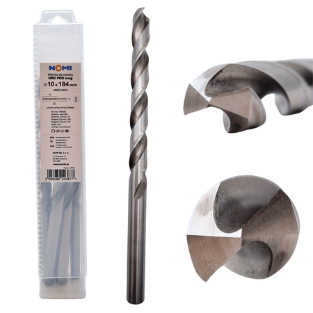 Wiertło do metalu 5 szt. 10x184mm przedłużane Nomi hrc pro long długie din 340