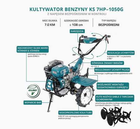 GLEBOGRYZARKA SPALINOWA 7KM KONNER & SOHNEN KS 7HP-1050G