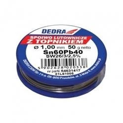 Lut z topnikiem 1,0mm 50g 60%SN Dedra 31L61005