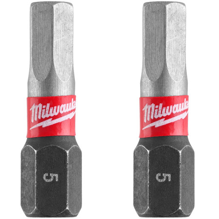 Bity udarowe Shockwave HEX 5 25mm 2szt Milwaukee 4932430896