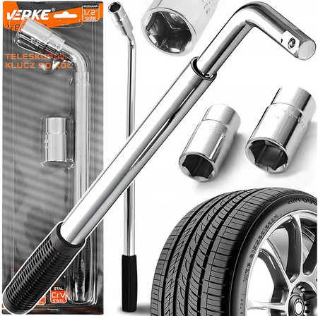 Klucz do kół 1/2'' teleskopowy rozsuwany 17-23mm Verke V81258