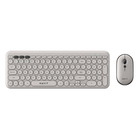 Bezprzewodowy zestaw gamingowy 2w1 Havit KB254GCM klawiatura + mysz (szary) (QWERTY)