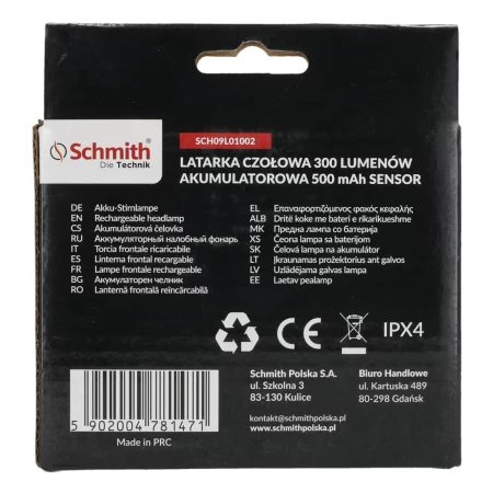 Latarka czołowa 300lm Schmith SCH09L01002