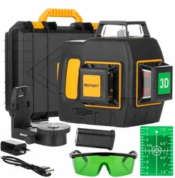 Laser krzyżowy zielony 3×360° 40m Zestaw w walizce Smart SM-06-03040G