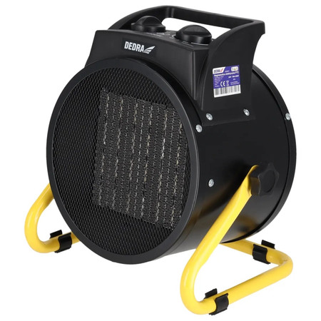 Nagrzewnica elektryczna PTC 3,0kW, Okrągła czarna, Stojak Dedra DED9931C