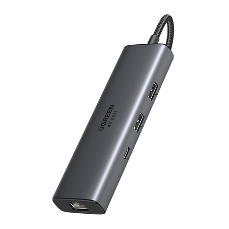 Adapter / Hub USB-C 6w1 Ugreen CM512, HDMI 4K@60Hz, 2x USB, RJ45, PD 100W