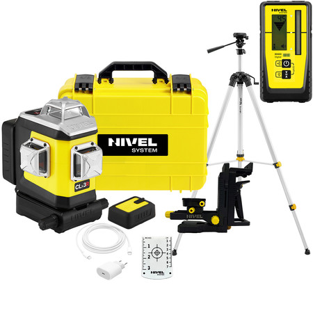 Laser krzyżowy (czerwony) 3x360 Nivel System CLx3R + czujnik statyw zestaw
