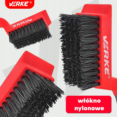 Szczotka druciana 5-rzędowa nylonowa do metalu rdzy Verke V05284