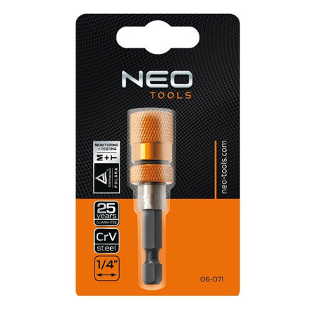 UCHWYT DO KOŃCÓWEK 1/4'' 60mm NEO TOOLS 06-071