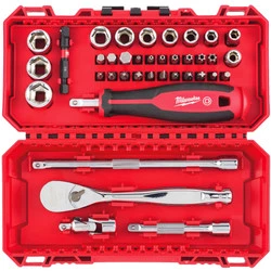 Zestaw grzechotka, nasadki 1/4" i bity udarowe Milwaukee 4932498381