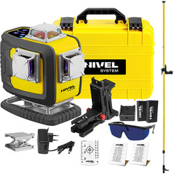 Laser krzyżowy (fioletowy) 4x360 bluetooch Nivel System CL4D-P + tyczka