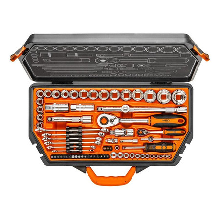 Zestaw kluczy nasadowych 1/4'' 1/2'' 71 el. NEO Tools 08-635