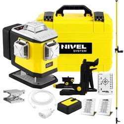 Laser krzyżowy (czerwony) 4x360 Nivel System CL5R + tyczka zestaw