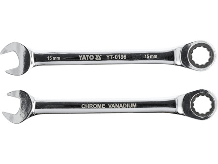 Klucz płasko-oczkowy z grzechotką 15mm Yato YT0196