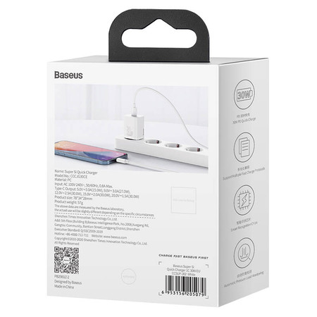 Ładowarka sieciowa Baseus Super Si Quick Charger 1C 30W (biała)